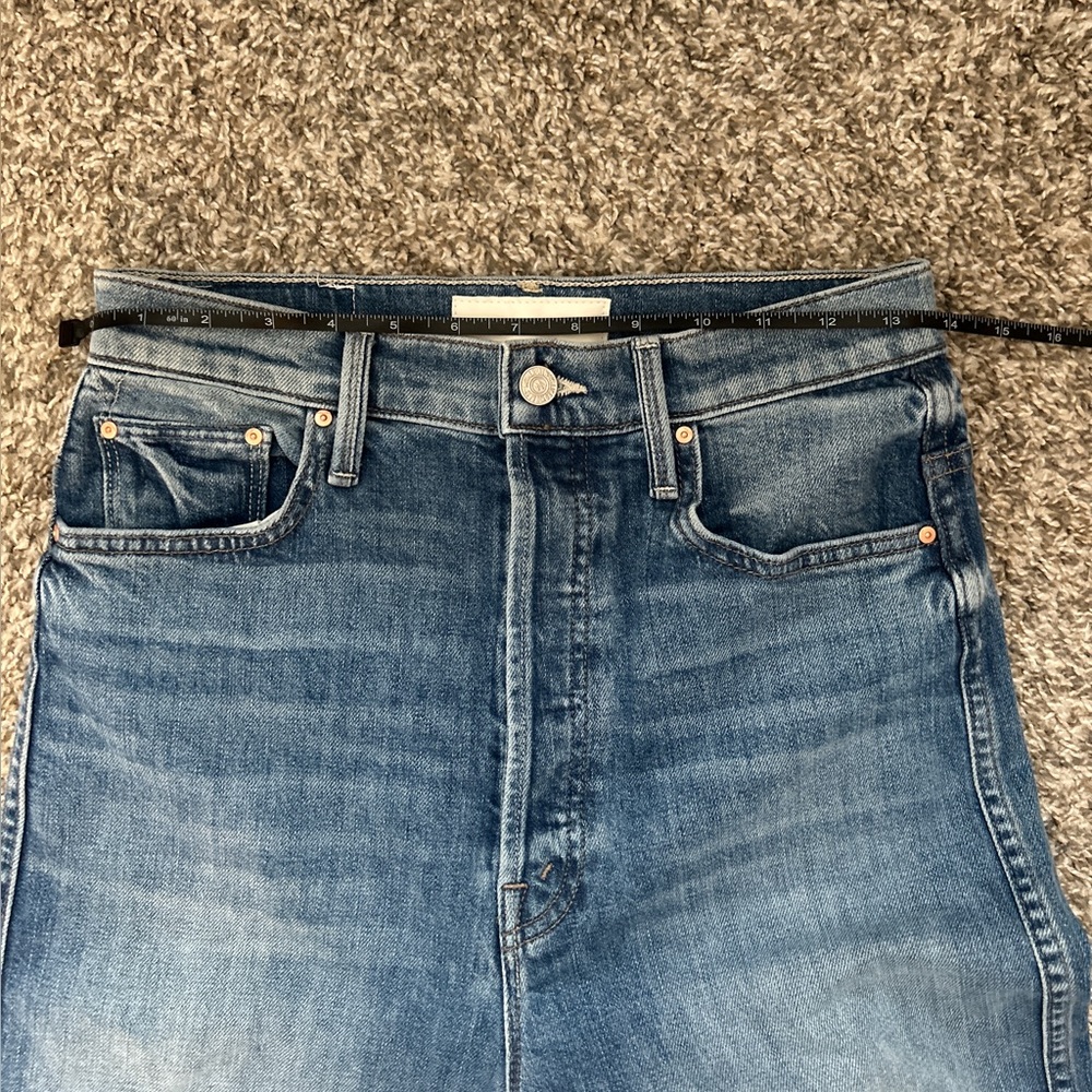MOTHER Women's Straight Leg Jeans - Medium Blue Wash - Picture 5 of 11